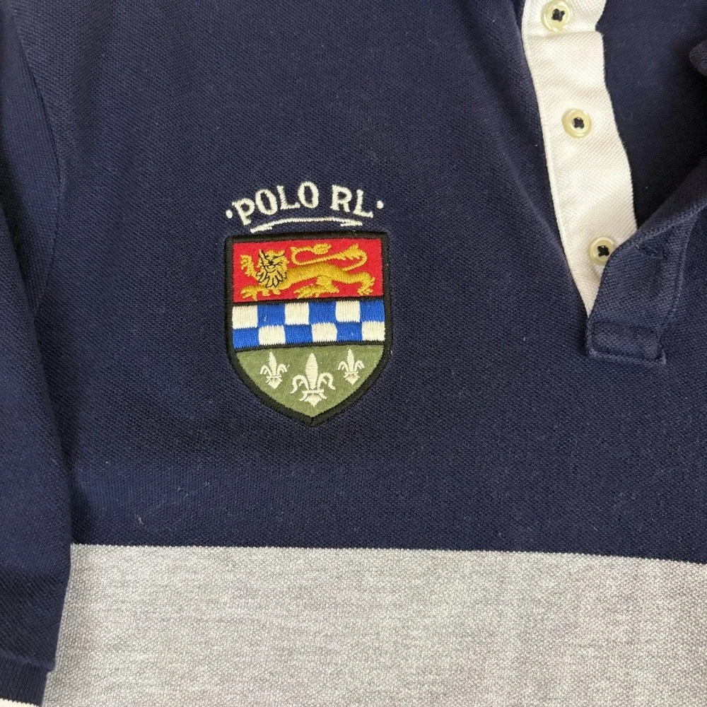 Polo Ralph Lauren Crest Rugby Polo Shirt Big Pony Colorblock Mens XL